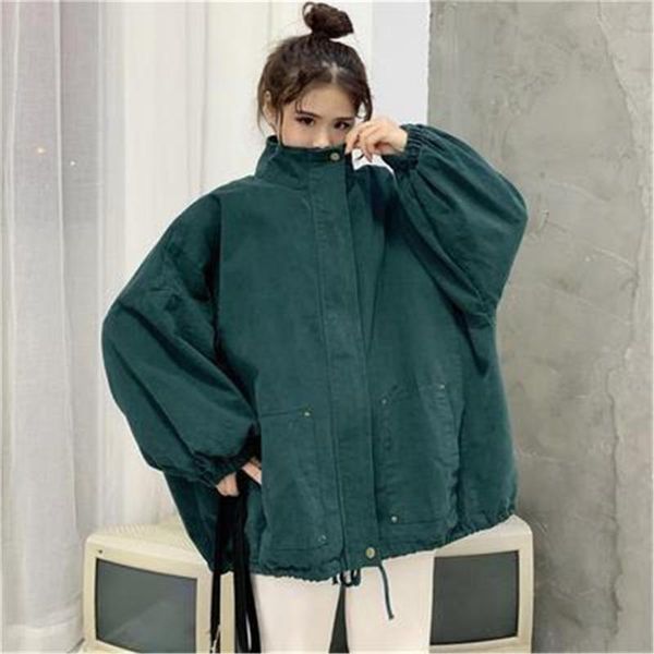 women's jackets womens oversize solid autumn coats couples drawstring zipper long sleeve casual korean style female outwear teens zy570, Black;brown
women's jackets womens oversize solid autumn coats couples drawstring zipper long sleeve casual korean style female outwear teens zy570, Black;brown