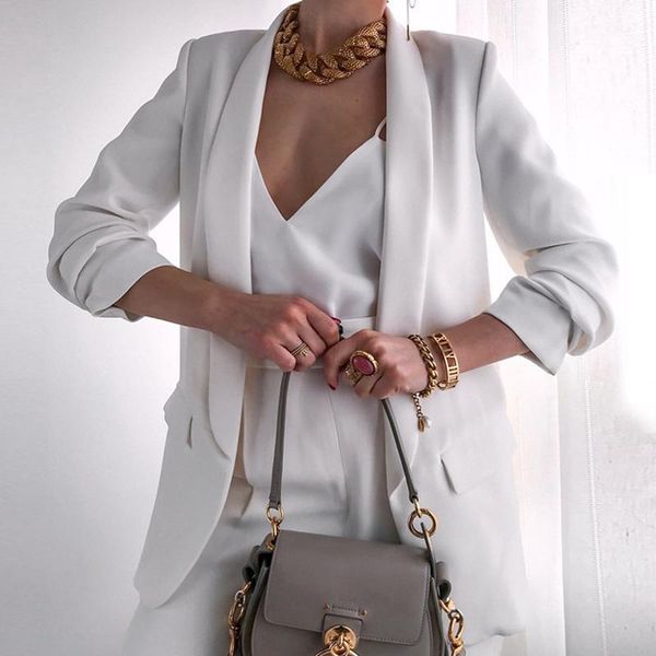 women's suits & blazers 2021 women summer loose suit jacket solid colour fashion lapel slim fit slit pocket cardigan coat formal blazer, White;black
women's suits & blazers 2021 women summer loose suit jacket solid colour fashion lapel slim fit slit pocket cardigan coat formal blazer, White;black