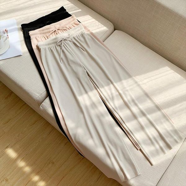 summer korean style ice women capri silk high waist loose wide leg female casual elastic trousers quality, Black;white
summer korean style ice women capri silk high waist loose wide leg female casual elastic trousers quality, Black;white