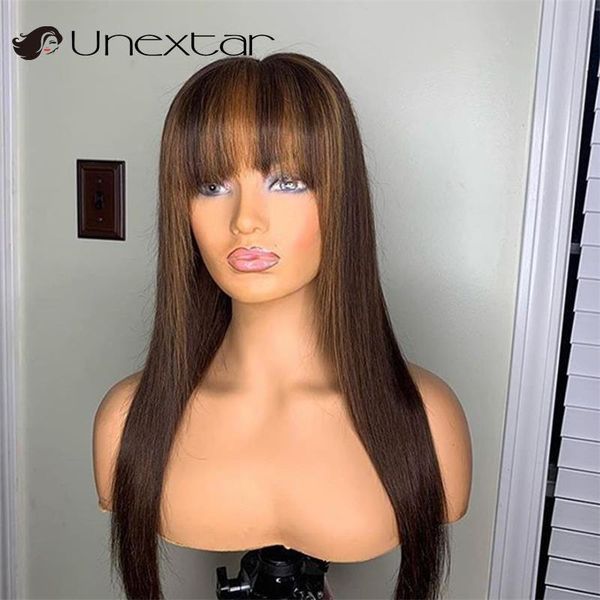 lace wigs unextar highlight brown straight full machine made human hair with bangs brazilian for black women, Black;brown
lace wigs unextar highlight brown straight full machine made human hair with bangs brazilian for black women, Black;brown