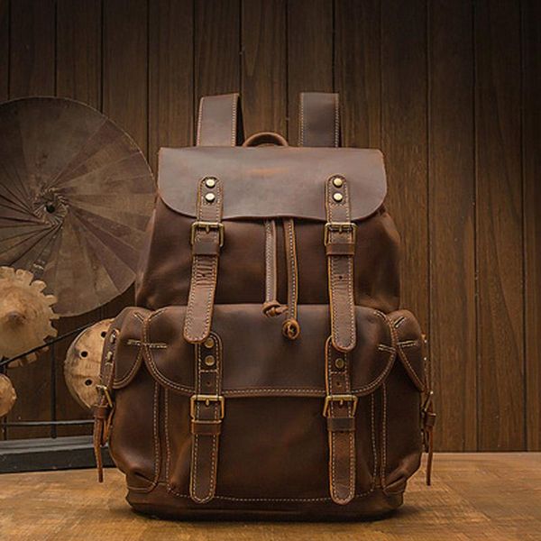 backpack handmade retro cowhide men's personality fashion brand leather student trend travel casual school bag
backpack handmade retro cowhide men's personality fashion brand leather student trend travel casual school bag