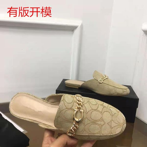 slippers spring 2021 c family new fashion versatile half baotou flat heeled lazy people wear slippers mill shoes straight zly, Black
slippers spring 2021 c family new fashion versatile half baotou flat heeled lazy people wear slippers mill shoes straight zly, Black