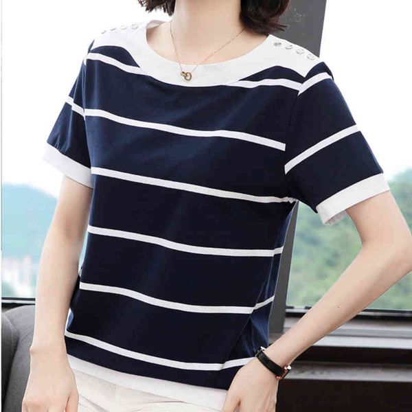 women's t-shirt female striped shirt with buttons, summer fashion, short sleeve , cotton t-shirt, plus size, women's clothes 2iav, White
women's t-shirt female striped shirt with buttons, summer fashion, short sleeve , cotton t-shirt, plus size, women's clothes 2iav, White