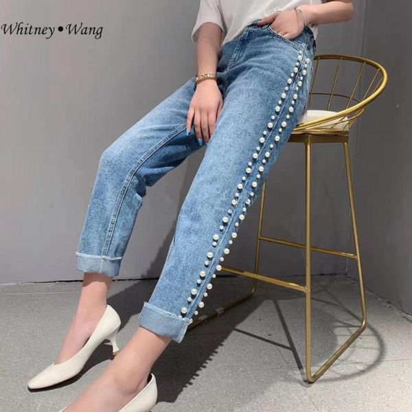 women's jeans whitney wang 2021 spring fashion streetwear sides pearls beading women stylish denim pants plus size 5xl, Blue
women's jeans whitney wang 2021 spring fashion streetwear sides pearls beading women stylish denim pants plus size 5xl, Blue