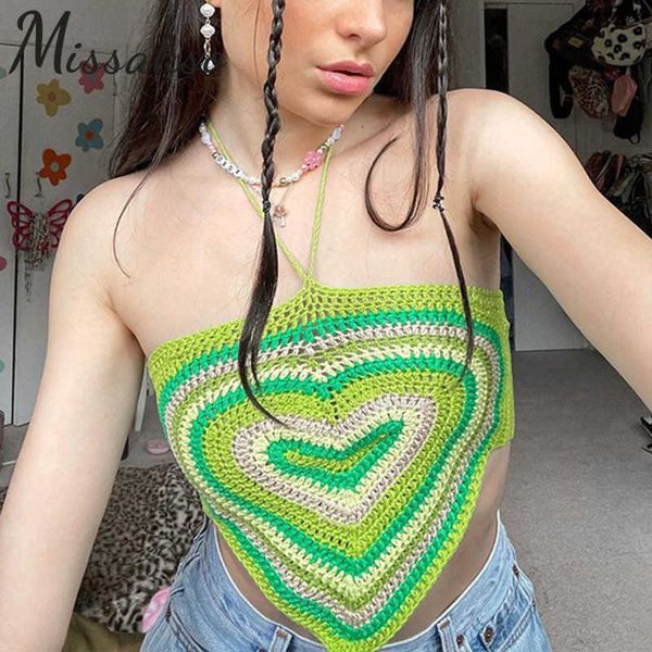 missakso heart halter bandage knitted crop party club y2k summer women red green backless sleeveless tank 210625, White
missakso heart halter bandage knitted crop party club y2k summer women red green backless sleeveless tank 210625, White