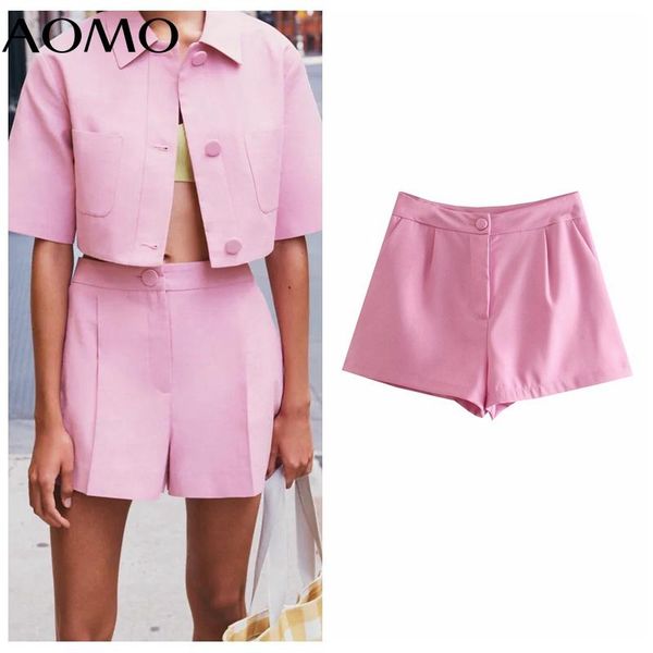 women's shorts aomo 2021 women elegant solid pink suit zipper pockets ol pantalones je129a, White;black
women's shorts aomo 2021 women elegant solid pink suit zipper pockets ol pantalones je129a, White;black
