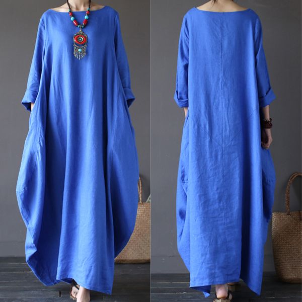 2021cotton linen robe female dresses elegant plus size long sleeve o neck maxi kaftan dress casual vintage solid vestidos, Black;gray
2021cotton linen robe female dresses elegant plus size long sleeve o neck maxi kaftan dress casual vintage solid vestidos, Black;gray