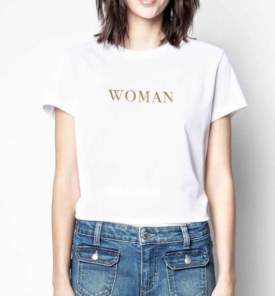 women tshirt 2021 spring summer women short sleeve t-shirt with letter print rhinestones and buttons, White
women tshirt 2021 spring summer women short sleeve t-shirt with letter print rhinestones and buttons, White