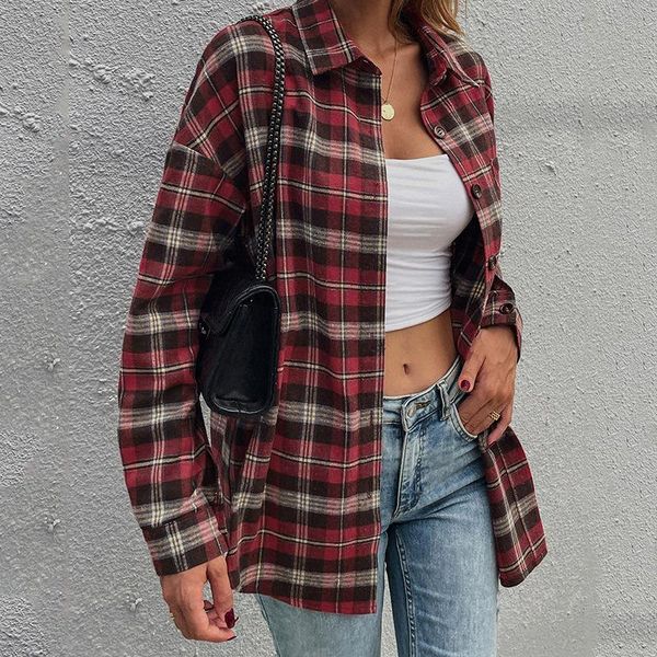 women's jackets retro shirt jacket female coat long sleeve women fall winter plaid blouse outerwear fashion casual shirts coats loose, Black;brown
women's jackets retro shirt jacket female coat long sleeve women fall winter plaid blouse outerwear fashion casual shirts coats loose, Black;brown