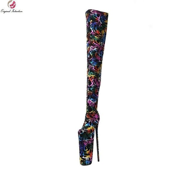 fashion show style nightclub over the knee boots summer super high 20 cm platform 30 heels round toe zip long, Black
fashion show style nightclub over the knee boots summer super high 20 cm platform 30 heels round toe zip long, Black