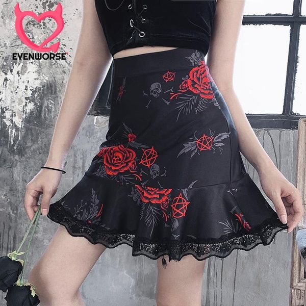 skirts evenworse high waist lace skirt women gothic punk black up fashion rose pattern casual streetwear a-line party 2021
skirts evenworse high waist lace skirt women gothic punk black up fashion rose pattern casual streetwear a-line party 2021