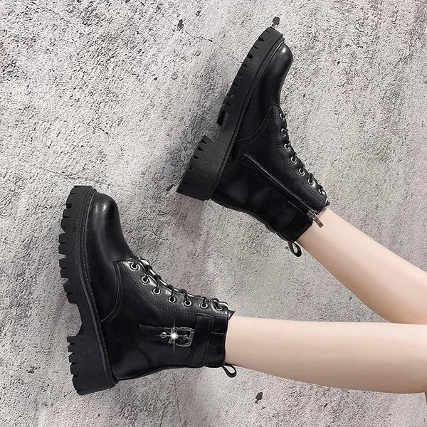 boots winter keep warm women solid color round toe ankle lace up zapatillas mujer patent leather, Black
boots winter keep warm women solid color round toe ankle lace up zapatillas mujer patent leather, Black