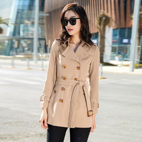 women's trench coats short classic windbreaker waterproof british high-end english style autumn winter gabadian solid color size coat a, Tan;black
women's trench coats short classic windbreaker waterproof british high-end english style autumn winter gabadian solid color size coat a, Tan;black