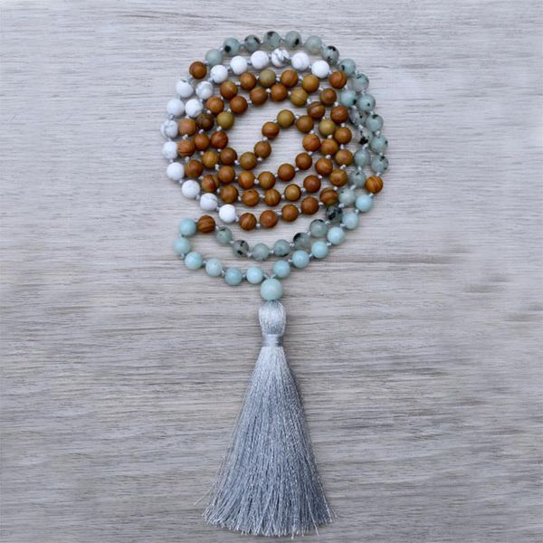 mystic beach mala j-asper amazonite kiwi howlite & wood 108 bead hand knotted tassel necklace yoga jewelry chains, Silver
mystic beach mala j-asper amazonite kiwi howlite & wood 108 bead hand knotted tassel necklace yoga jewelry chains, Silver