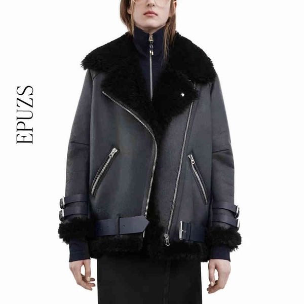 winter coat women thick black pu leather jacket long sleeve faux fur biker jacket streetwear punk motorcycle coat 210430
winter coat women thick black pu leather jacket long sleeve faux fur biker jacket streetwear punk motorcycle coat 210430