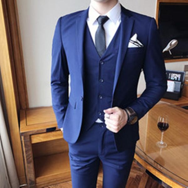 men's suits & blazers 2021 custom made royal blue wedding 3 pieces men tuxedos slim fit notched lapel grooms (jacket+pants+vest), White;black
men's suits & blazers 2021 custom made royal blue wedding 3 pieces men tuxedos slim fit notched lapel grooms (jacket+pants+vest), White;black