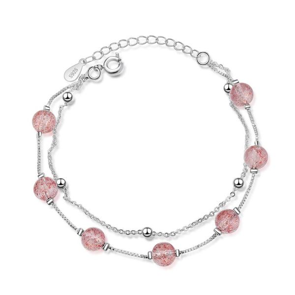 link, chain promotion 925 sterling silver fashion pink strawberry quartz crystal ladies`bracelets jewelry women no fade bracelet wholesale, Black
link, chain promotion 925 sterling silver fashion pink strawberry quartz crystal ladies`bracelets jewelry women no fade bracelet wholesale, Black