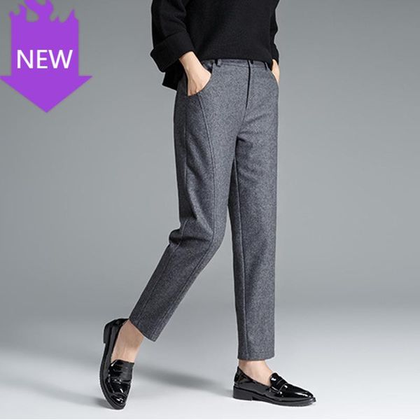 woolen elastic band high waist black gray plus size pure color feet pants brand women's casual harem for autumn slim warm & capris, Black;white
woolen elastic band high waist black gray plus size pure color feet pants brand women's casual harem for autumn slim warm & capris, Black;white