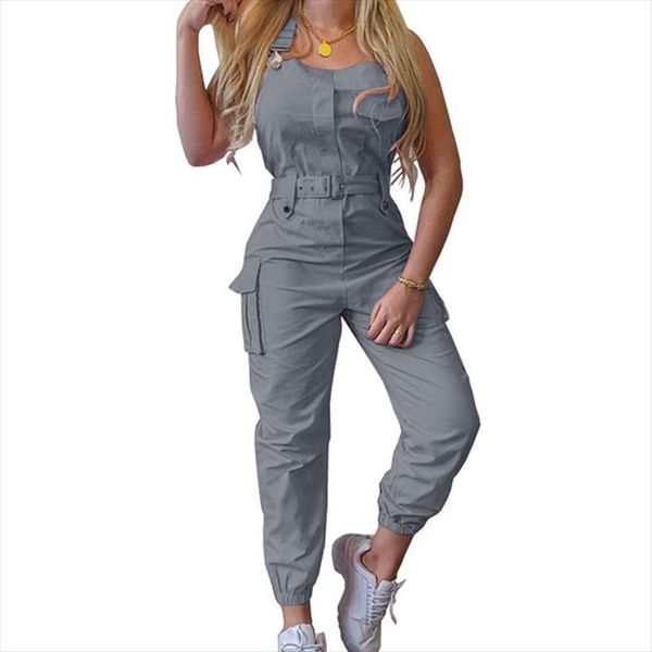 fashion summer solid color sleeveless women jumpsuit loose cargo with pocket sashes adjusted strap cropped ninth pants, Black;white
fashion summer solid color sleeveless women jumpsuit loose cargo with pocket sashes adjusted strap cropped ninth pants, Black;white