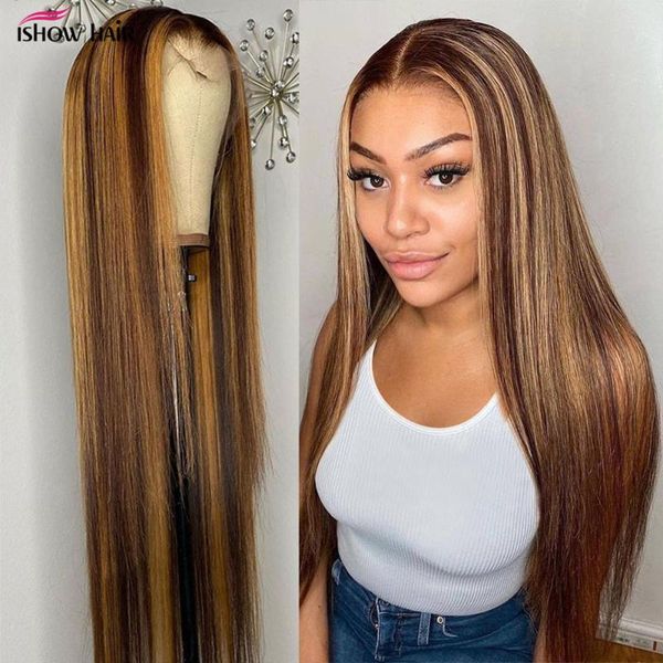 lace wigs ishow 30-40inch highlight transparent front long wig straight human hair pre plucked, Black;brown
lace wigs ishow 30-40inch highlight transparent front long wig straight human hair pre plucked, Black;brown