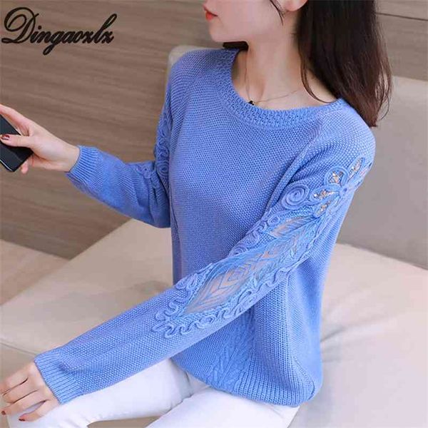 dingaozlz elegant knitted sweater hollow out embroidery lace shirt long sleeve women pullovers 210517, White;black
dingaozlz elegant knitted sweater hollow out embroidery lace shirt long sleeve women pullovers 210517, White;black