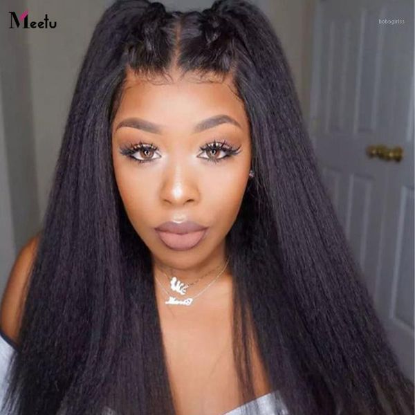 meetu kinky straight wig lace front human hair wigs pre plucked brazilian 5x5 transparent closure yaki hair1, Black;brown
meetu kinky straight wig lace front human hair wigs pre plucked brazilian 5x5 transparent closure yaki hair1, Black;brown