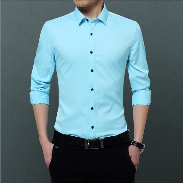 men's casual shirts 2021 spring men long sleeved shirt mens slim fit dress, White;black
men's casual shirts 2021 spring men long sleeved shirt mens slim fit dress, White;black