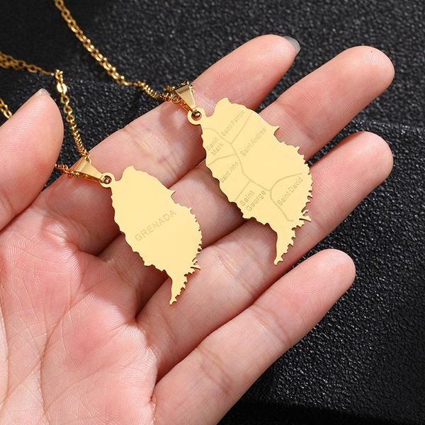 pendant necklaces fashion glossy gold grenada map shaped necklace personality titanium steel men andwomen size couple golden plated chain, Silver
pendant necklaces fashion glossy gold grenada map shaped necklace personality titanium steel men andwomen size couple golden plated chain, Silver
