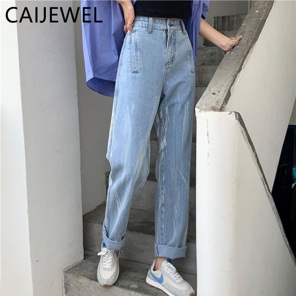 women's jeans hip hop streetwear high waist trousers leisure baggy vintage femme mom straight denim pants plus size, Blue
women's jeans hip hop streetwear high waist trousers leisure baggy vintage femme mom straight denim pants plus size, Blue