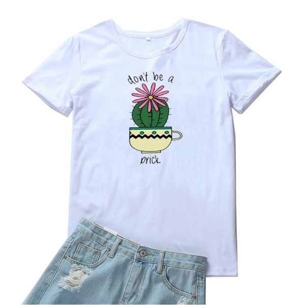 women's t-shirt don't be a prick tee shirt femme vogue cactus graphics t for women casual clothes harajuku streetwear, White
women's t-shirt don't be a prick tee shirt femme vogue cactus graphics t for women casual clothes harajuku streetwear, White