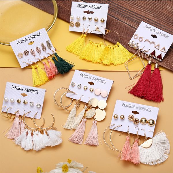 kimter colorful tassel earring set long layered dangle fringe hoop drop earrings bohemian stud for girl women gift dhl c48fz, Silver
kimter colorful tassel earring set long layered dangle fringe hoop drop earrings bohemian stud for girl women gift dhl c48fz, Silver