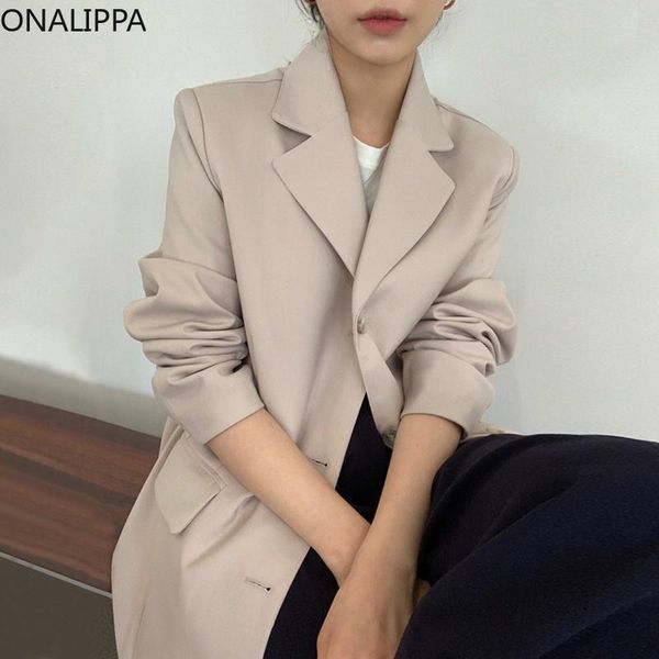 women's jackets onalippa chic elegant temperament trench 2021 autumn women french suit collar three buttons loose long-sleeved mid-leng, Black;brown
women's jackets onalippa chic elegant temperament trench 2021 autumn women french suit collar three buttons loose long-sleeved mid-leng, Black;brown