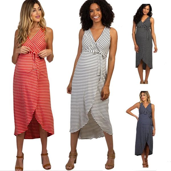 summer arrival large size maternity dress pregnancy clothes pregnant women sleeveless striped lace-up long dresses, White
summer arrival large size maternity dress pregnancy clothes pregnant women sleeveless striped lace-up long dresses, White