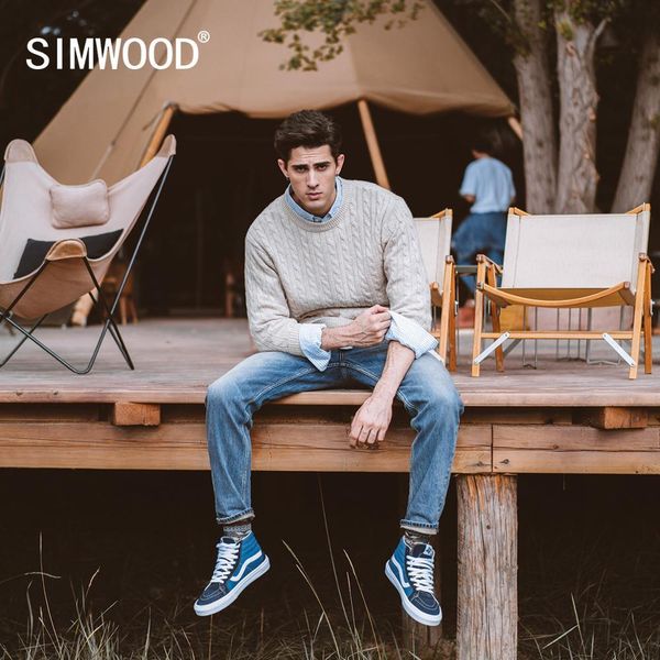 simwood spring winter cable-knit sweater men wool blend warm knitwear classical pullovers knit jumper sj121220 210506, White;black
simwood spring winter cable-knit sweater men wool blend warm knitwear classical pullovers knit jumper sj121220 210506, White;black