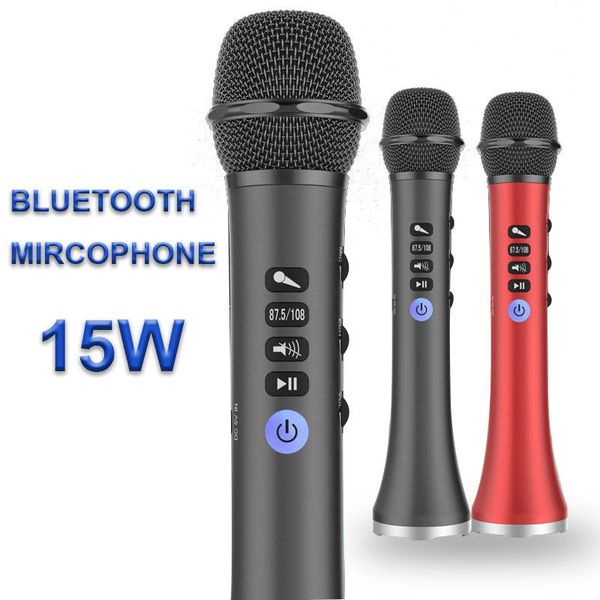 

l-698 professional 15w portable usb wireless bluetooth karaoke microphone speaker home ktv for music playing and singing microphones
