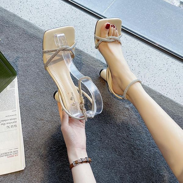 sandals non-slip women's style rhinestone square toe high heels summer party women shoes, Black
sandals non-slip women's style rhinestone square toe high heels summer party women shoes, Black