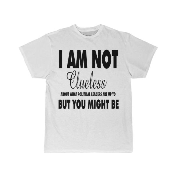 i am not clueless about what political leaders are upto short sleeve tee, White;black
i am not clueless about what political leaders are upto short sleeve tee, White;black