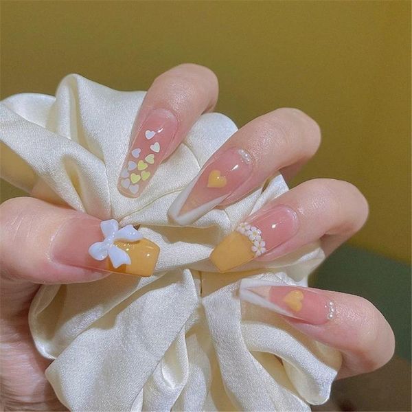 false nails 24pcs beauty long paragraph french full cover white edging flower pattern love heart fake nail, Red;gold
false nails 24pcs beauty long paragraph french full cover white edging flower pattern love heart fake nail, Red;gold