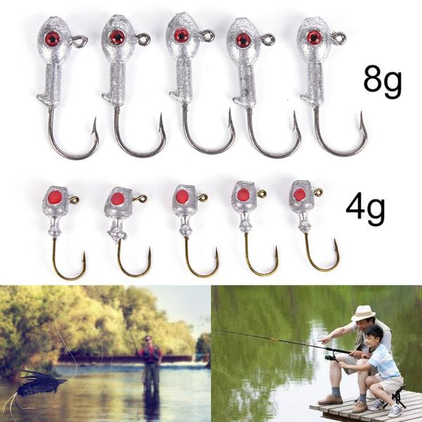 5pcs/lot fish headed jigs hook fishing soft worm lure baits lead jig hooks round head lures bait 4/8g
5pcs/lot fish headed jigs hook fishing soft worm lure baits lead jig hooks round head lures bait 4/8g