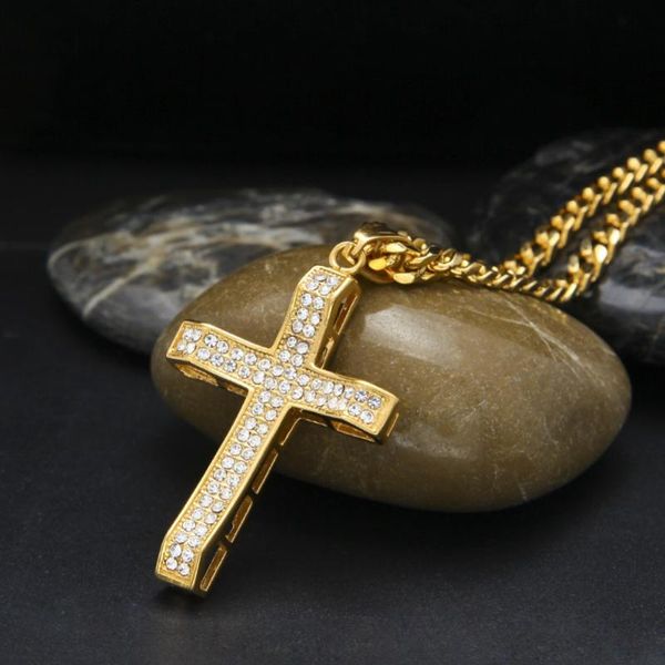 pendant necklaces stainless steel men gold color cross 70cm long cuban link chain bling hip hop necklace fashion jewelry, Silver
pendant necklaces stainless steel men gold color cross 70cm long cuban link chain bling hip hop necklace fashion jewelry, Silver