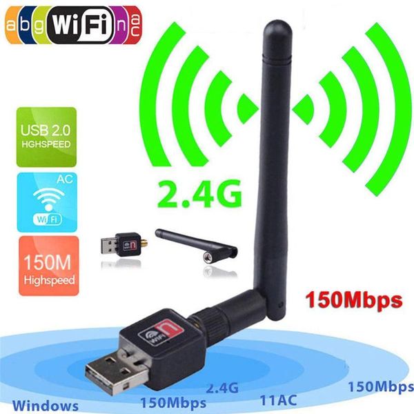 hubs mini usb wifi adapter 150mbps 2db dongle wi-fi receiver wireless network card 802.11b/n/g antenna wi fi ethernet 
hubs mini usb wifi adapter 150mbps 2db dongle wi-fi receiver wireless network card 802.11b/n/g antenna wi fi ethernet