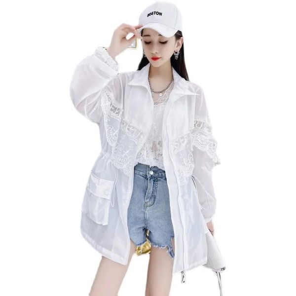 women's jackets heavy industry embroidery letter lace sun protection clothes summer 2021 fashion mid-long ladies anti-uv coat, Black;brown
women's jackets heavy industry embroidery letter lace sun protection clothes summer 2021 fashion mid-long ladies anti-uv coat, Black;brown