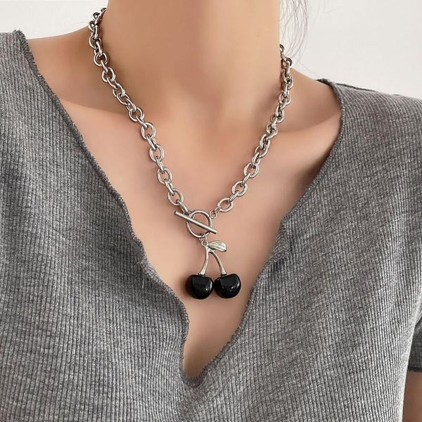 chains srcoi retro harajuku ins black cherry necklace female ot toggle clasp clavicle chain chokers jewelry accessories, Silver
chains srcoi retro harajuku ins black cherry necklace female ot toggle clasp clavicle chain chokers jewelry accessories, Silver