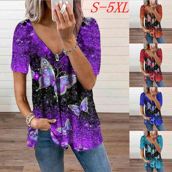 women ladies fashion v-neck butter-fly short sleeve casual loose elegant ladies shirt streetwear, White
women ladies fashion v-neck butter-fly short sleeve casual loose elegant ladies shirt streetwear, White