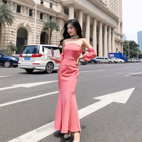 casual dresses robe longue femme women's clothing fashion brand autumn trend patchwork chiffon full shoulder strapless empire split dre, Black;gray 
casual dresses robe longue femme women's clothing fashion brand autumn trend patchwork chiffon full shoulder strapless empire split dre, Black;gray