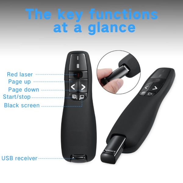 smart home control portable r400 wireless laser pointer presenter receiver 2.4 ghz ppt powerpoint presentation remote red pen 
smart home control portable r400 wireless laser pointer presenter receiver 2.4 ghz ppt powerpoint presentation remote red pen