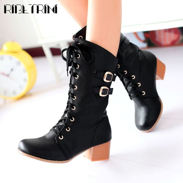 boots female square heel round toe shoes fashion lace up buckle mid calf women fall boots, Black
boots female square heel round toe shoes fashion lace up buckle mid calf women fall boots, Black