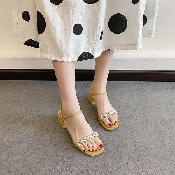 sandals female thick heel 2021 spring and summer lady small high fairy style temperament gentle pearl slippers, Black
sandals female thick heel 2021 spring and summer lady small high fairy style temperament gentle pearl slippers, Black