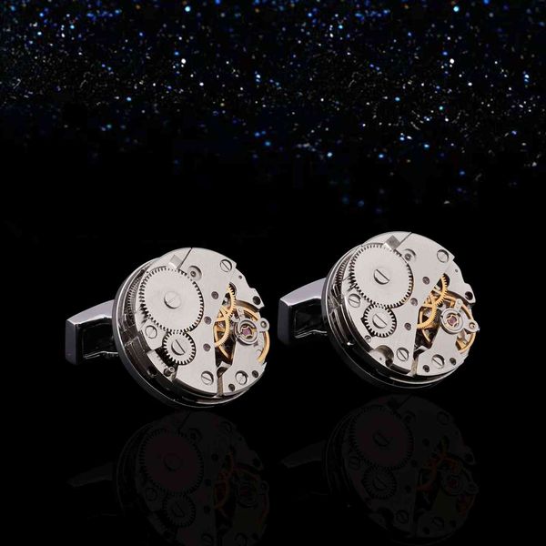 business gift shirt cufflinks french men's mechanical watch movement gear silver punk, Silver;golden
business gift shirt cufflinks french men's mechanical watch movement gear silver punk, Silver;golden