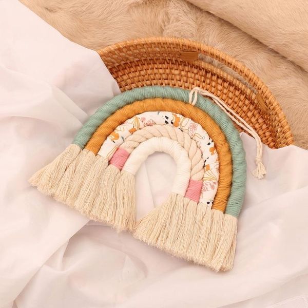 decorative objects & figurines nordic style hand-woven rainbow tapestry children room household wall hanging decorations decor pendant jy05
decorative objects & figurines nordic style hand-woven rainbow tapestry children room household wall hanging decorations decor pendant jy05